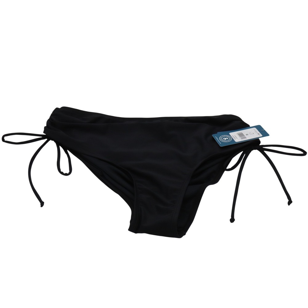 Caribbean Joe Swim Bottoms Womens 14 Black Side Tie Bikini New